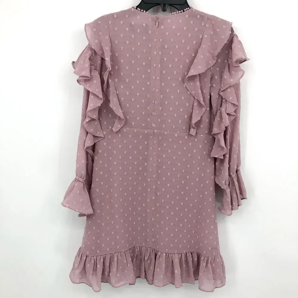 BARDOT JUNIOR Girl's Abbie Ruffle Flare Dress 16 Junior Purple Lilac NWT